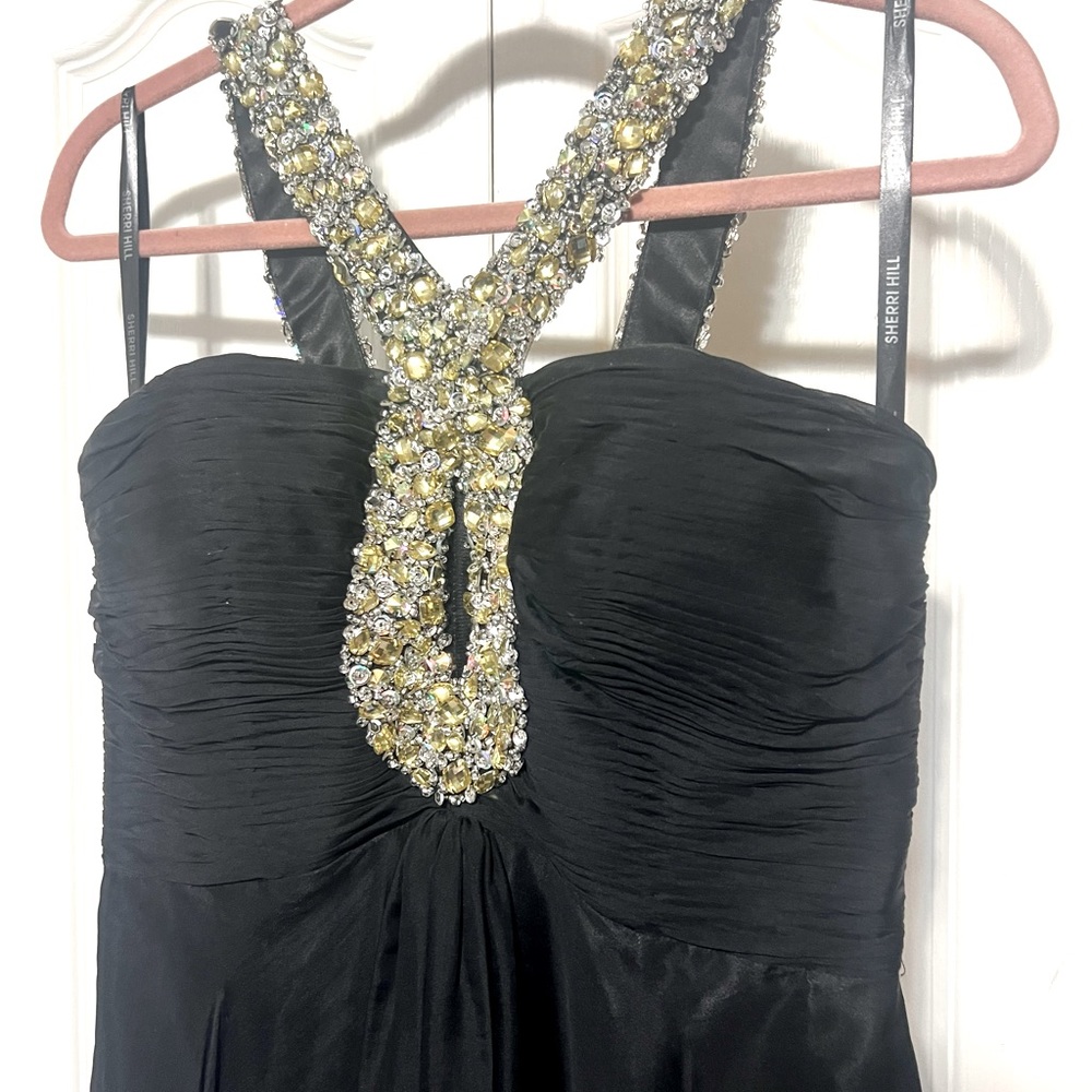 Sherri Hill Silk Gown - rhinestone, beaded - balls, prom EUC like new